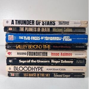 8 Vintage Science Fiction Paperback Bundle Asimov Zelazny‎ Hogan Sci-Fi Books